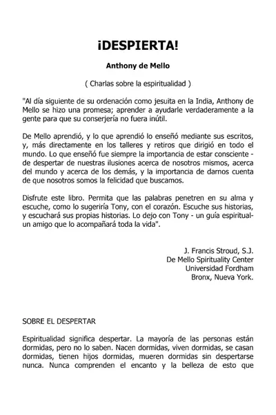 Portada del libro: Demelloantonydespierta