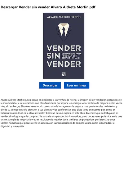 Portada del libro: Vender Sin Vender Axsl