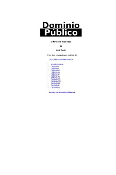 Portada del libro: El Forastero Misterioso Twain Mark