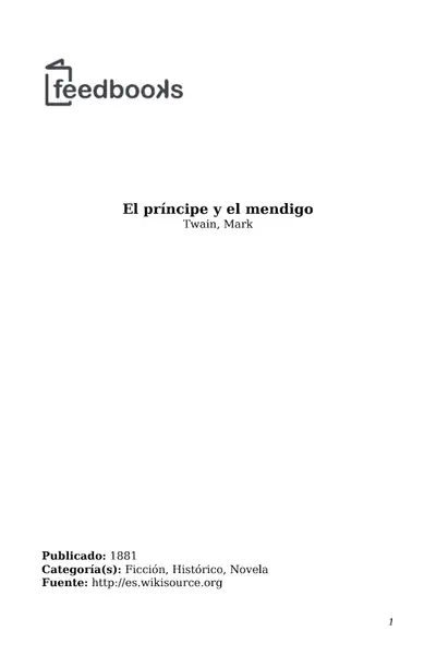 Portada del libro: El Principe Y El Mendigo Twain Mark