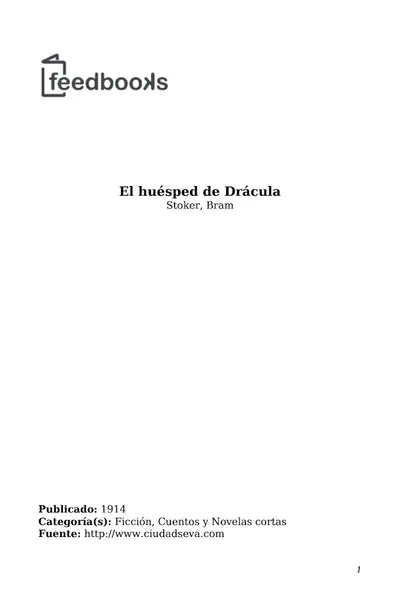 Portada del libro: El Huesped De Dracula Stoker Bram