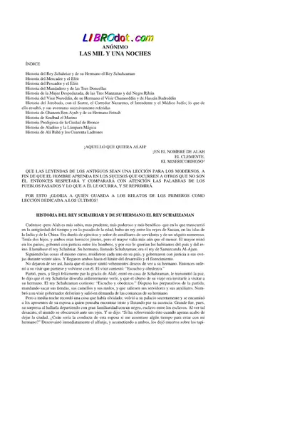 Portada del libro: Las Mil Y Una Noches Anonimo