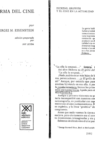 Portada del libro: Eisenstein, Sergei La Forma Del Cine Dickens, Griffith Y El Cine Actual