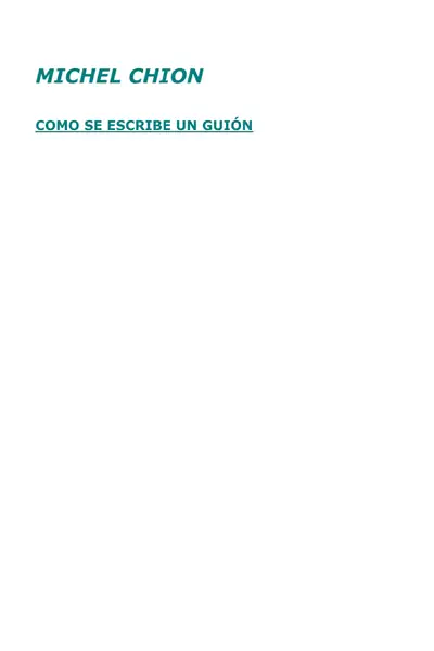 Portada del libro: CóMo Se Escribe Un Guion Michel Chion