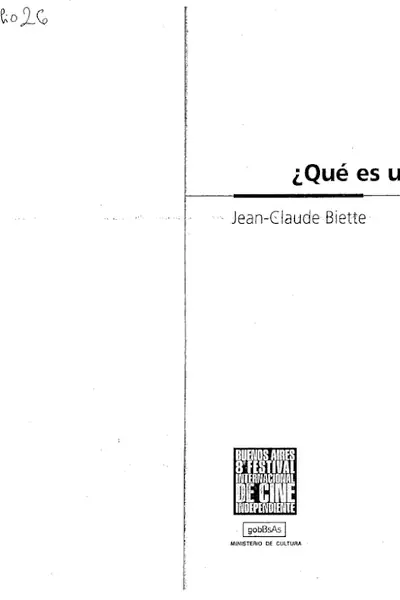 Portada del libro: Biette Jean Claude Que Es Un Cineasta