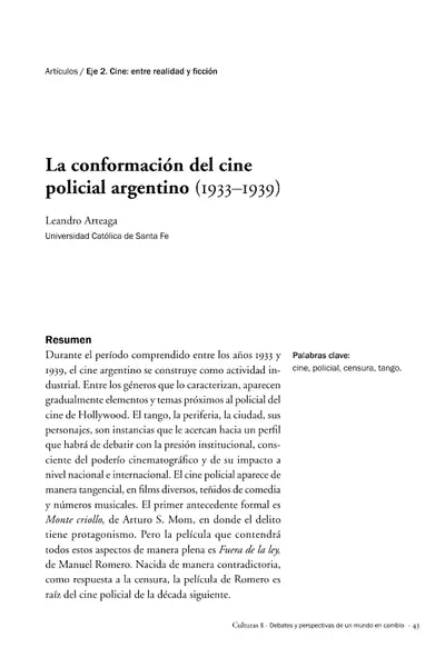 Portada del libro: La ConformacióN Del Cine Policial Argentino Leandro Arteaga