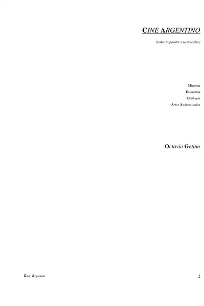 Portada del libro: Cine Argentino Octavio Getino