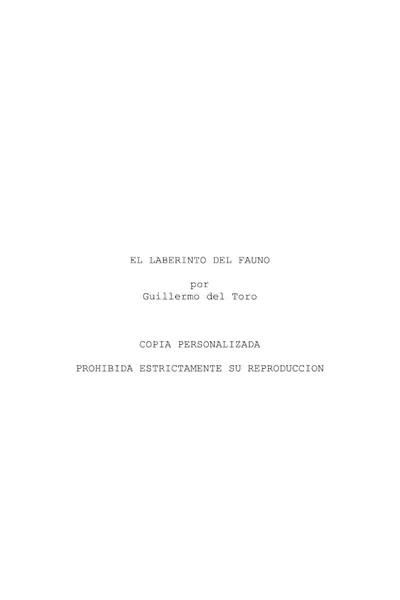 Portada del libro: Guion De El Laberinto Del Fauno