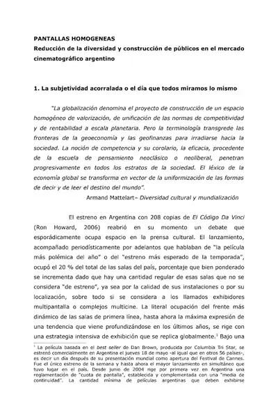 Portada del libro: Pantallas Homogeneas Reduccion De La Div