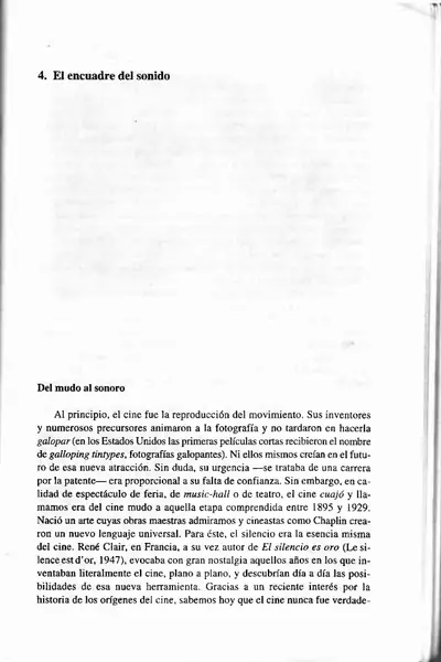Portada del libro: Villain,Dominique El Encuadre Cinematografico Cap 4 El Encuadre Del Sonido