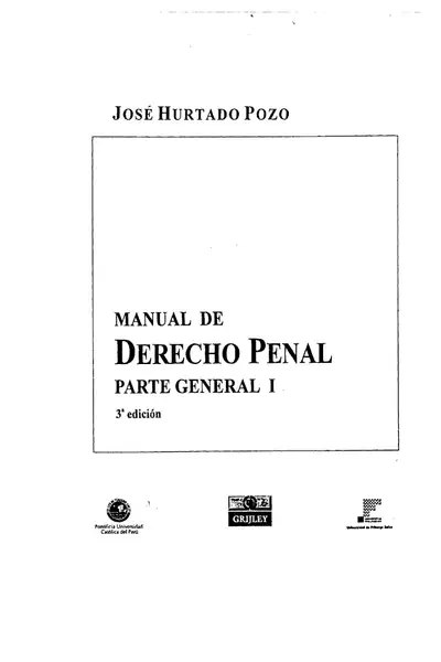 Portada del libro: Manual De Derecho Penal Parte General José Hurtado Pozo