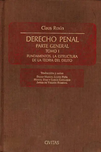 Portada del libro: Derecho Penal Parte General Claus Roxin Lp