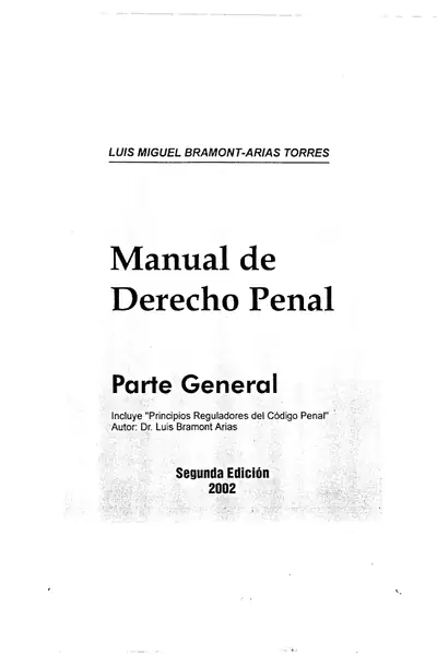 Portada del libro: Manual De Derecho Penal Parte General Bramont Arias Torres