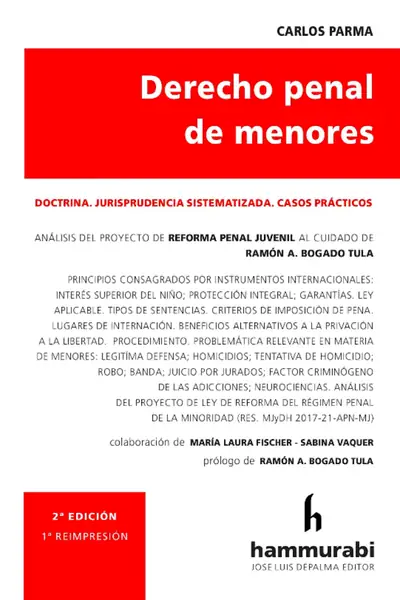 Portada del libro: Derecho Penal De Menores Parma Carlos