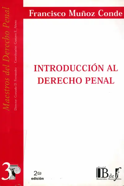 Portada del libro: Introduccion Derecho Penal Conde