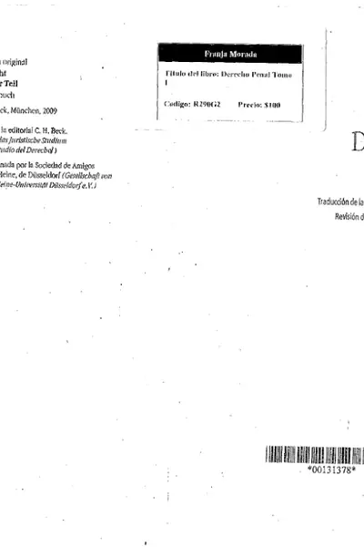 Portada del libro: Helmut Frister Penal Parte General 3