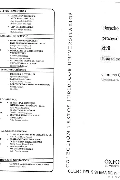 Portada del libro: 8 Derecho Procesal Civil Cipriano
