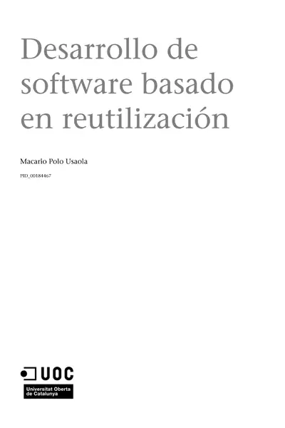Portada del libro: Desarrollo De Software Basado En Reutilizacion