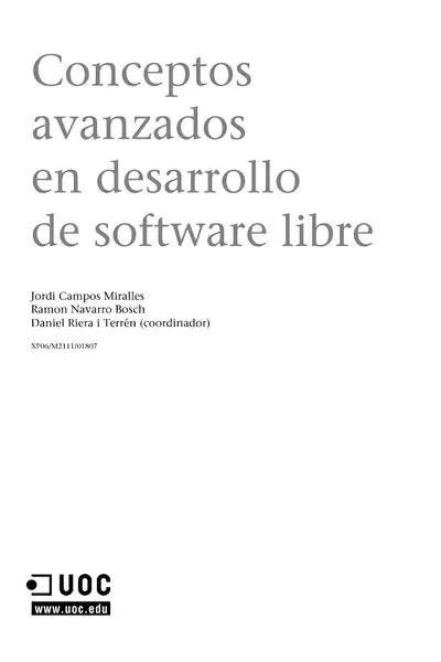 Portada del libro: Conceptos Avanzados Desarrollo Software Libre