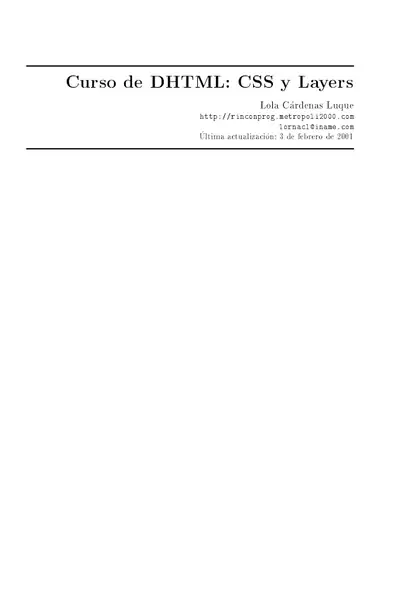 Portada del libro: Curso De Dhtml