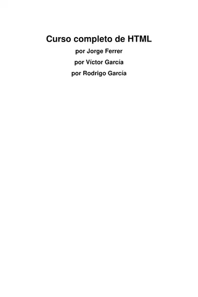 Portada del libro: 0009 Curso De Html