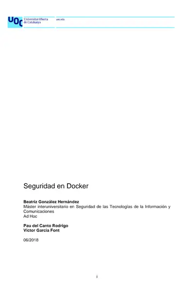 Portada del libro: Seguridad En Docker