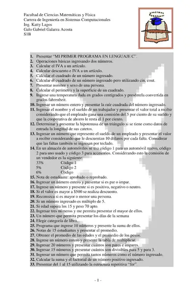 Portada del libro: Ejercicios En Lenguaje C 2