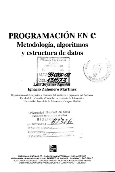 Portada del libro: Programacion En C