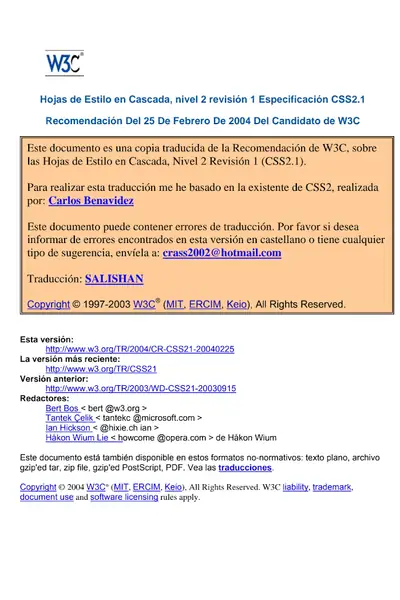 Portada del libro: Css2 1 Spa