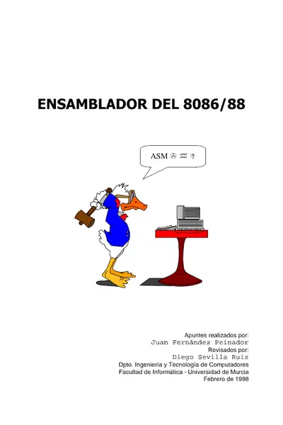 Portada del libro: &Curso Ensamblador 8086 Castellano