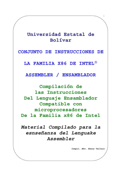 Portada del libro: Assembler