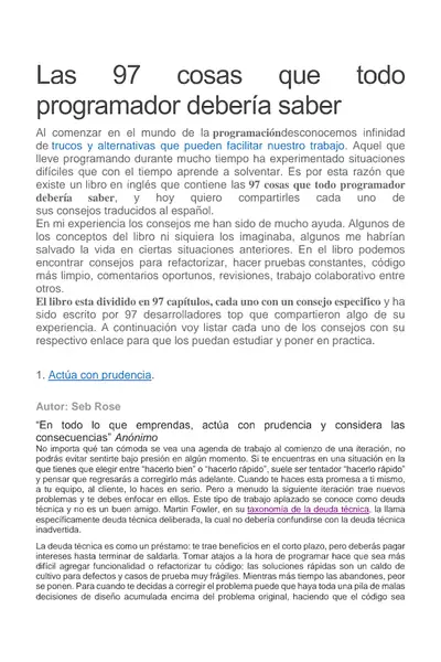 Portada del libro: Las 97 Cosas Que Todo Programador Deberia Saber
