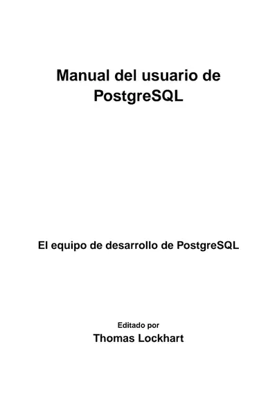 Portada del libro: Postgres User