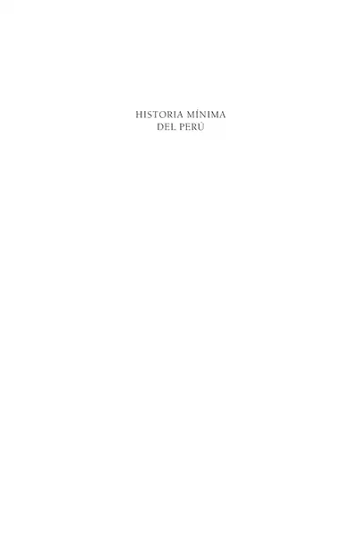 Portada del libro: Historia Minima Del Peru