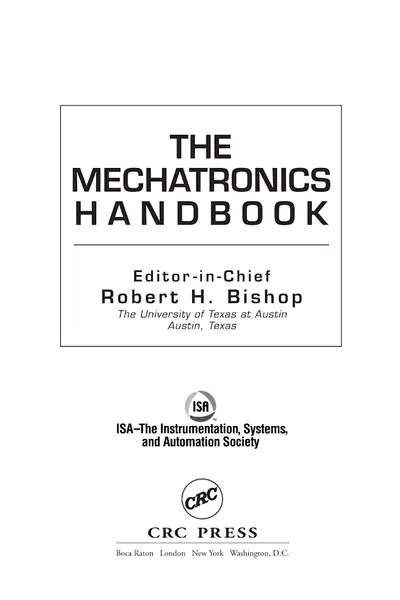 Portada del libro: The Mechatronics Handbook