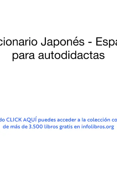 Portada del libro: 3 Diccionario Japones Espanol Para Autodidactas