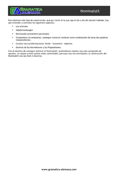 Portada del libro: Apuntes Nominalstil