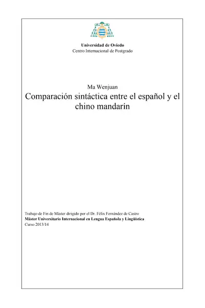 Portada del libro: Tfm Wenjuan