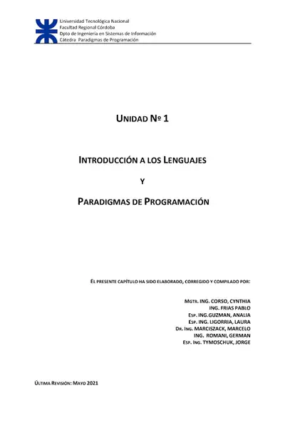 Portada del libro: Introducci N A Los Lenguajes Y Paradigmas De Programaci N Corso Cynthia Frias Pablo Guzman Analia