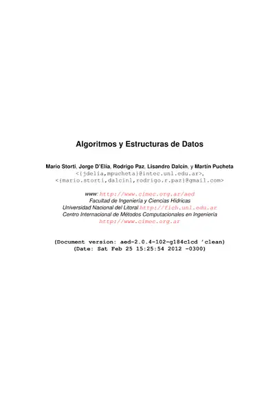 Portada del libro: Algoritmos Y Estructuras De Datos Mario Storti Jorge D Elia Rodrigo Paz Lisandro Dalcin Martin Pucheta 5385