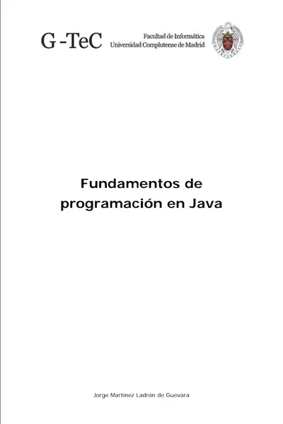 Portada del libro: 08 Fundamentos De Programaci N En Java Autor Jorge Martinez Ladr N De Guevara
