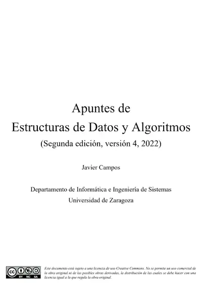 Portada del libro: Apuntes De Estructuras De Datos Y Algoritmos Javier Campos 5387