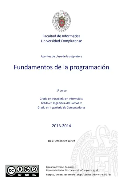 Portada del libro: Fundamentos De La Programaci N Luis Hern Ndez Y Nez
