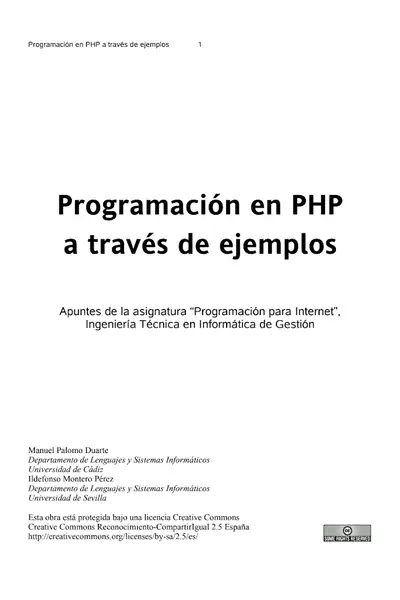 Portada del libro: Programacion En Php A Traves De Ejemplos Ingenieria Tecnica En Informatica De Gestion 5393