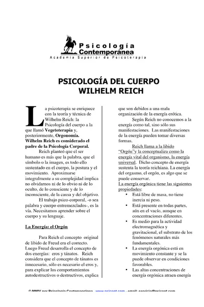 Portada del libro: Reich Psicocuerpo