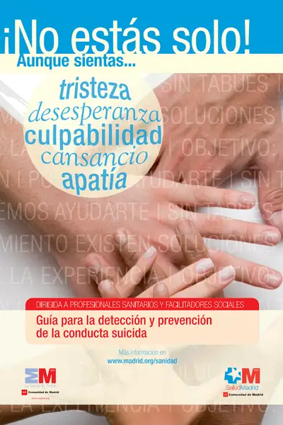 Portada del libro: Saludmadrid 2014 Guia Prevencion Suicidio Profesionales