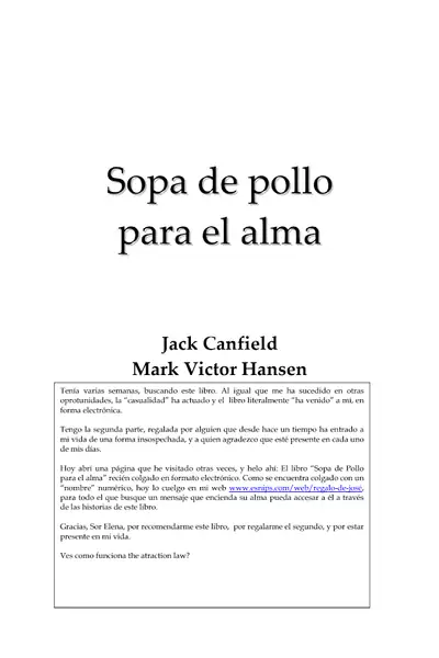 Portada del libro: Sopa De Pollo Para El Alma