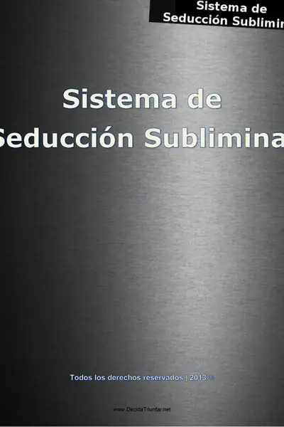 Portada del libro: Sistema De SeduccióN Subliminal 2013