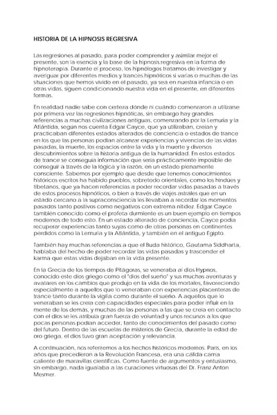 Portada del libro: 01 Historia De La Hipnosis Regresiva Autor Alianza A De Hipnosis Y Pnl