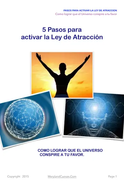 Portada del libro: 02 5 Pasos Para Activar La Ley De AtraccióN Autor Meryland Cuevas